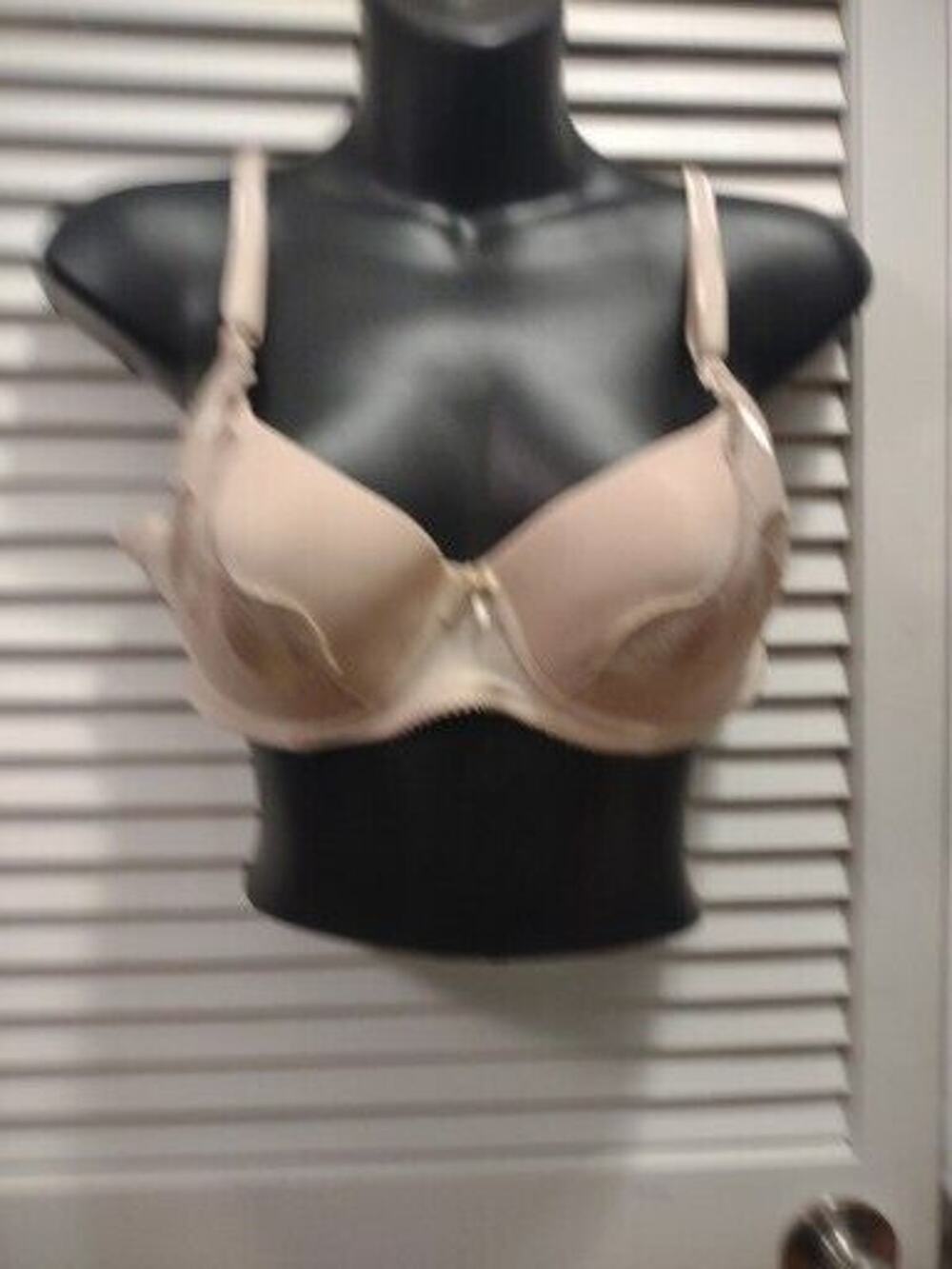 Femina Beige Underwire Embroidered Demi Lightly Padded Bra Women's Size 38B NWT